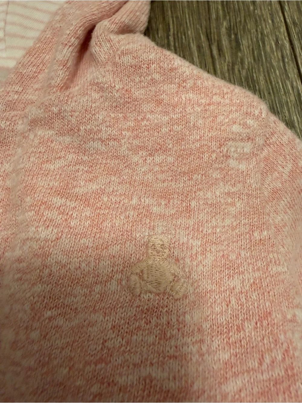 Baby GAP Reversible Hooded Cardigan Sweater Pink Bear Ears 12-18 Months Snap